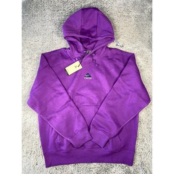 Nike ACG Therma-FIT Fleece Pullover Hoodie SZ Small Men Purple Cosmo DH3087-599 - Picture 1 of 8